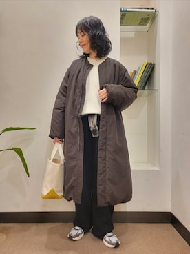 「ORCIVAL（オーシバル）のORCIVAL　TOTE BAG SMALL（トートバッグ）」を使った、浪口　絵美さん（レディース・164cm）の秋コーディネート