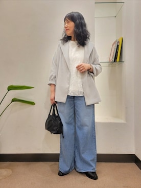 「Lee（リー）のアイテム（パンツ）」を使った、浪口　絵美さん（レディース・164cm）の春コーディネート