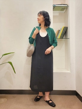 「URBAN RESEARCH DOORS（アーバンリサーチドアーズ）のスクエアトゥリボンミュール（サンダル）」を使った、浪口　絵美さん（レディース・164cm）の夏コーディネート