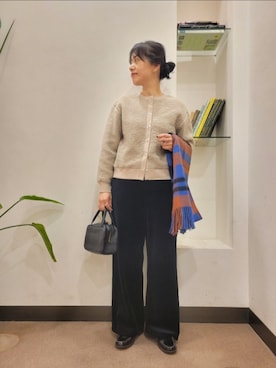 「アイテム（ボストンバッグ）」を使った、浪口　絵美さん（レディース・164cm）の冬コーディネート