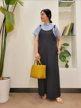 「FORK&SPOON」｜「アイテム（サロペット/オーバーオール）」を使った、浪口　絵美さん（レディース・164cm）の夏コーディネート