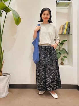 「ドットパンツ」｜浪口　絵美さん（レディース・164cm）の春コーディネート