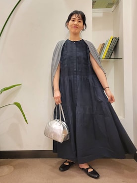 「URBAN RESEARCH DOORS（アーバンリサーチドアーズ）のスクエアトゥリボンミュール（サンダル）」を使った、浪口　絵美さん（レディース・164cm）の夏コーディネート