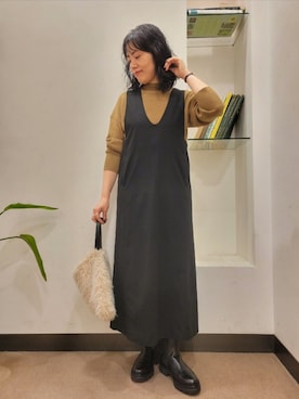 「eness（エネス）のENESS　チェルシーブーツ（ブーツ）」を使った、浪口　絵美さん（レディース・164cm）の秋コーディネート