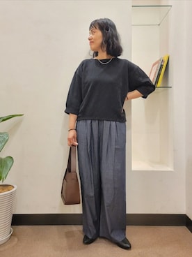 「URBAN RESEARCH DOORS(アーバンリサーチドアーズ)のアイテム(ネックレス)」を使った、浪口 絵美さん(レディース・164cm)の秋コーディネート