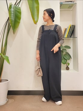 「PUMA」｜「アイテム（オールインワン・サロペット）」を使った、emiinamiiさん（レディース・164cm）の秋コーディネート