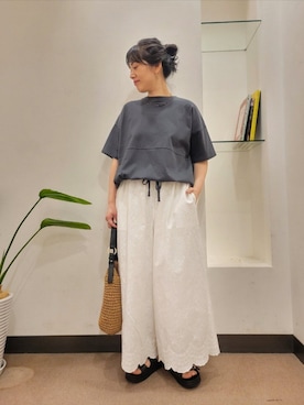 「刺繍」｜浪口　絵美さん（レディース・164cm）の春コーディネート