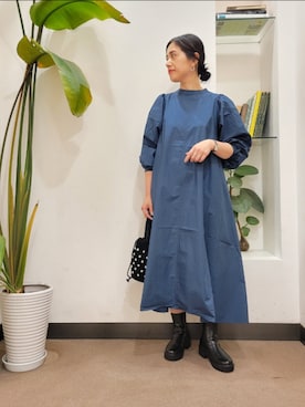 「ビーズバッグ」｜「アイテム（ブーツ）」を使った、emiinamiiさん（レディース・164cm）の秋コーディネート