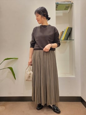 「アイテム（ボストンバッグ）」を使った、浪口　絵美さん（レディース・164cm）の秋コーディネート
