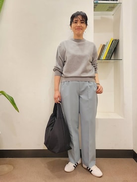 「URBAN RESEARCH DOORS（アーバンリサーチドアーズ）のクッショントート（トートバッグ）」を使った、浪口　絵美さん（レディース・164cm）の冬コーディネート