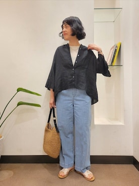 「フレアスリーブ」｜浪口　絵美さん（レディース・164cm）の春コーディネート
