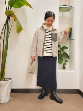 「patagonia」｜「アイテム（ブーツ）」を使った、emiinamiiさん（レディース・164cm）の冬コーディネート