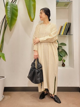 「ローファー」｜「アイテム（オールインワン・サロペット）」を使った、浪口　絵美さん（レディース・164cm）の夏コーディネート