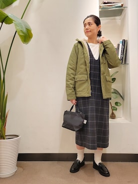 「patagonia」｜「アイテム（ワンピース/ドレス）」を使った、emiinamiiさん（レディース・164cm）の冬コーディネート