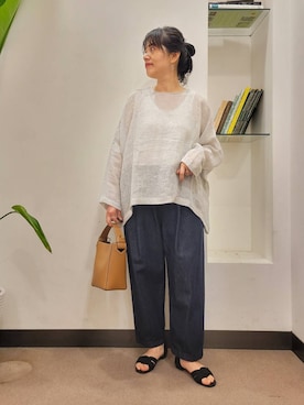 「ブラウスが主役の春コーデ」｜emiinamiiさん（レディース・164cm）の春コーディネート