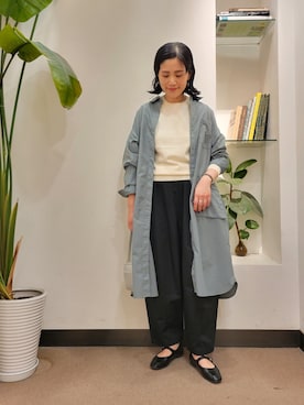「BURLAP OUTFITTER（バーラップアウトフィッター）のアイテム（シャツワンピース）」を使った、emiinamiiさん（レディース・164cm）の春コーディネート