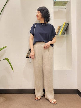「URBAN RESEARCH DOORS（アーバンリサーチドアーズ）の楊柳イージーパンツ（その他パンツ）」を使った、emiinamiiさん（レディース・164cm）の夏コーディネート