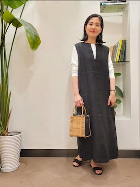 「ボックスワンピ」｜emiinamiiさん（レディース・164cm）の春コーディネート