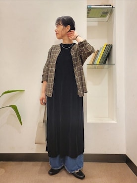 「URBAN RESEARCH DOORS（アーバンリサーチドアーズ）のスクエアトゥリボンミュール（サンダル）」を使った、浪口　絵美さん（レディース・164cm）の秋コーディネート