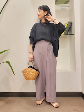 「COTTO（コトゥー）のアイテム」を使った、浪口　絵美さん（レディース・164cm）の夏コーディネート