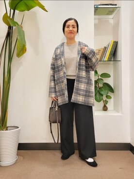「URTECH」｜「アイテム（その他アウター）」を使った、emiinamiiさん（レディース・164cm）の冬コーディネート