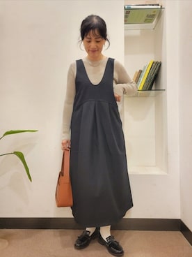 「HARUTA（ハルタ）の『別注』HARUTA×DOORS　キルトローファー（ローファー）」を使った、浪口　絵美さん（レディース・164cm）の秋コーディネート