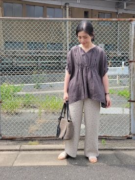 「ドットパンツ」｜浪口　絵美さん（レディース・164cm）の夏コーディネート