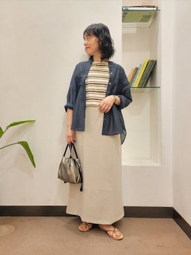 「RODE SKO（ロデスコ）のアイテム」を使った、浪口　絵美さん（レディース・164cm）の夏コーディネート