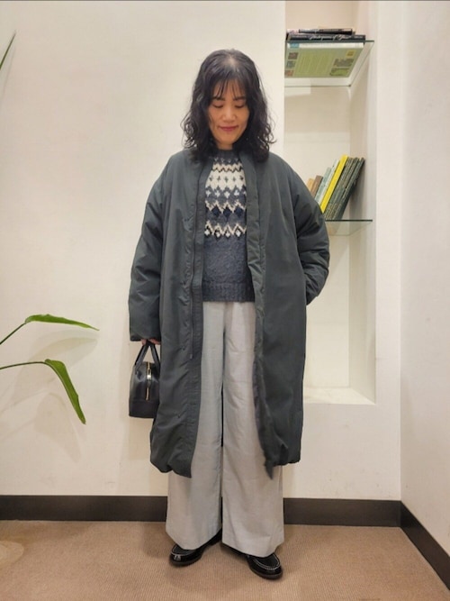 セール】『UR TECH』中綿 ノーカラーコート（ダウンジャケット/コート