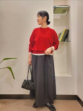「アイテム（スカート）」を使った、浪口　絵美さん（レディース・164cm）の秋コーディネート
