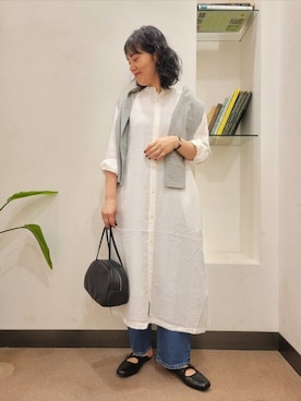 「URBAN RESEARCH DOORS（アーバンリサーチドアーズ）のスクエアトゥリボンミュール（サンダル）」を使った、浪口　絵美さん（レディース・164cm）の秋コーディネート