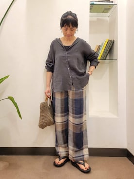 「TAW&TOE（トーアンドトー）のアイテム」を使った、浪口　絵美さん（レディース・164cm）の夏コーディネート