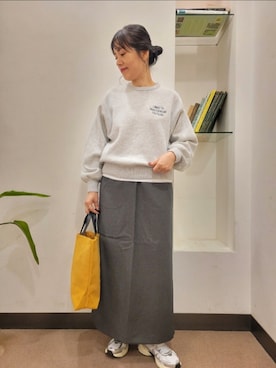 「FORK&SPOON（フォークアンドスプーン）のFORK&SPOON　ラナテックイージースカート（スカート）」を使った、浪口　絵美さん（レディース・164cm）の秋コーディネート