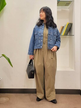 「アーバンリサーチドアーズ」｜「アイテム（デニムジャケット）」を使った、浪口　絵美さん（レディース・164cm）の冬コーディネート