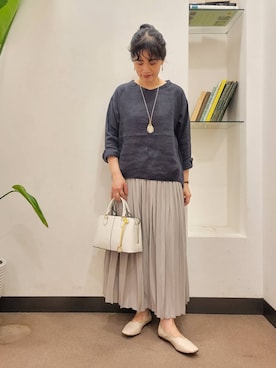 「ブラウスが主役の春コーデ」｜emiinamiiさん（レディース・164cm）の春コーディネート