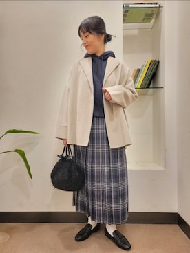 「POMTATA（ポンタタ）のPOMTATA　OTIS envan tote S（ハンドバッグ）」を使った、浪口　絵美さん（レディース・164cm）の秋コーディネート