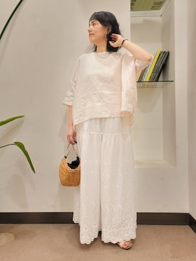 「COTTO（コトゥー）のアイテム」を使った、浪口　絵美さん（レディース・164cm）の夏コーディネート