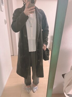 「OZOC（オゾック）のアイテム（ジャケット/アウター）」を使った、mihoさん（レディース・162cm）の冬コーディネート