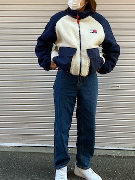 「ジーンズコーデ」｜「アイテム（ジャケット/アウター）」を使った、maochi1216さん（レディース・162cm）の冬コーディネート