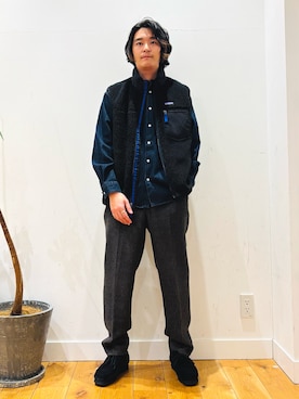 「アイテム（ベスト）」を使った、teeさん（メンズ・175cm）の秋コーディネート