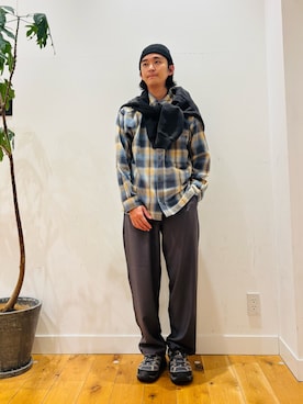 「アイテム（ニットキャップ/ビーニー）」を使った、teeさん（メンズ・175cm）の秋コーディネート
