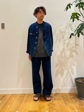 「アイテム（デニムジャケット）」を使った、teeさん（メンズ・175cm）の夏コーディネート