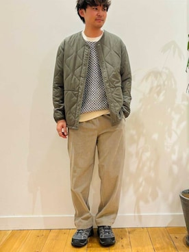 「アイテム（ダウンジャケット/コート）」を使った、teeさん（メンズ・175cm）の秋コーディネート