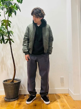 「XOLO（ショロ）のXOLO　Double Loop Ring（リング）」を使った、takuさん（メンズ・175cm）の冬コーディネート