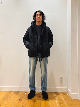 「Gramicci（グラミチ）のアイテム」を使った、takuさん（メンズ・175cm）の冬コーディネート