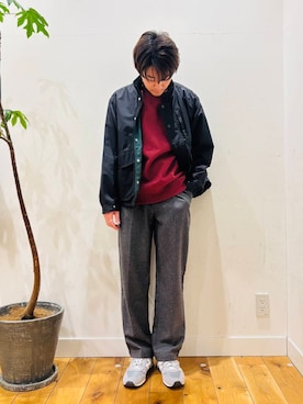 「春のジャケットスタイル」｜「アイテム（スウェット）」を使った、MATSUMOTOさん（メンズ・175cm）の冬コーディネート