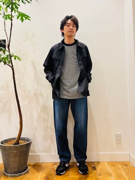 「春のジャケットスタイル」｜「アイテム（ブルゾン）」を使った、MATSUMOTOさん（メンズ・175cm）の冬コーディネート