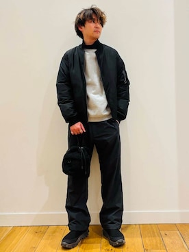 「XOLO（ショロ）のXOLO　Double Loop Ring（リング）」を使った、takuさん（メンズ・175cm）の冬コーディネート