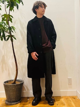 「冬の差し色コーデ」｜「アイテム（ソックス/靴下）」を使った、teeさん（メンズ・175cm）の冬コーディネート