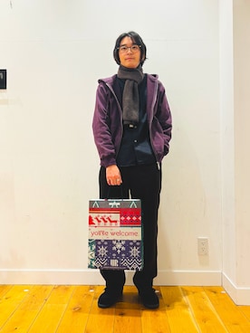 「アイテム（マフラー）」を使った、teeさん（メンズ・175cm）の秋コーディネート